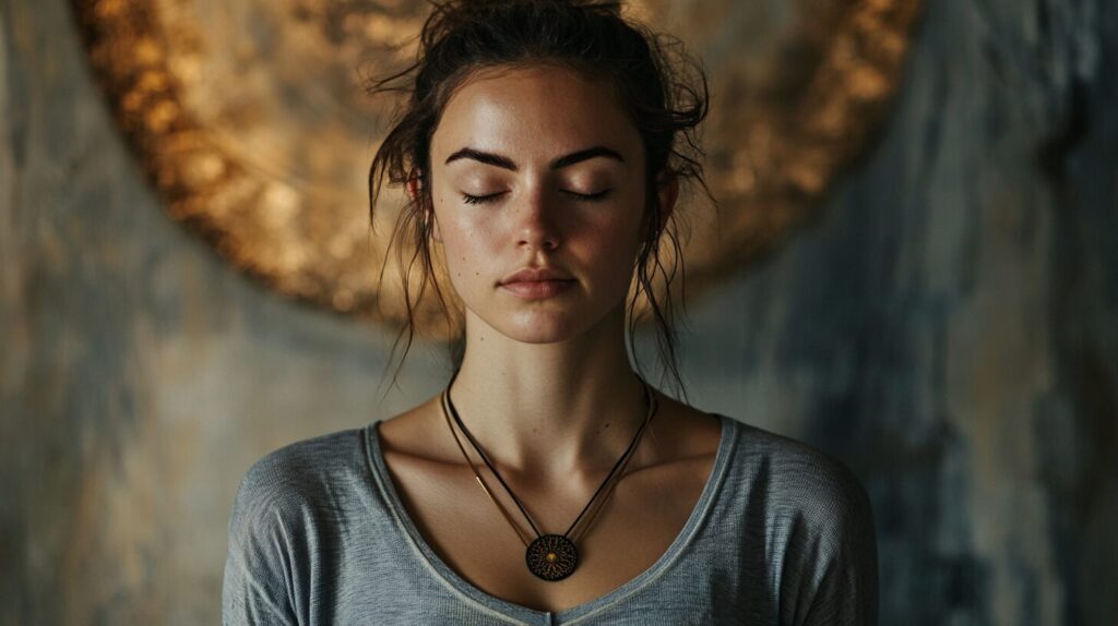 Woman doing Breath Meditation