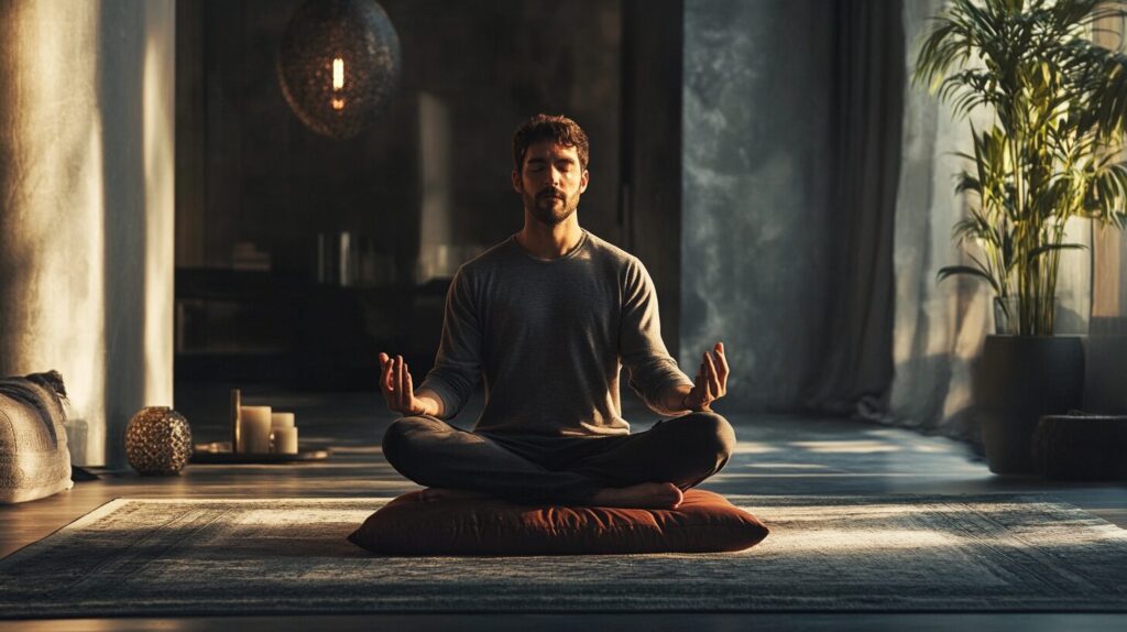 Man seated doing Ayurveda Meditation